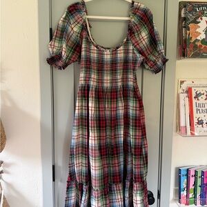 Hillhouse Home plaid midi dress